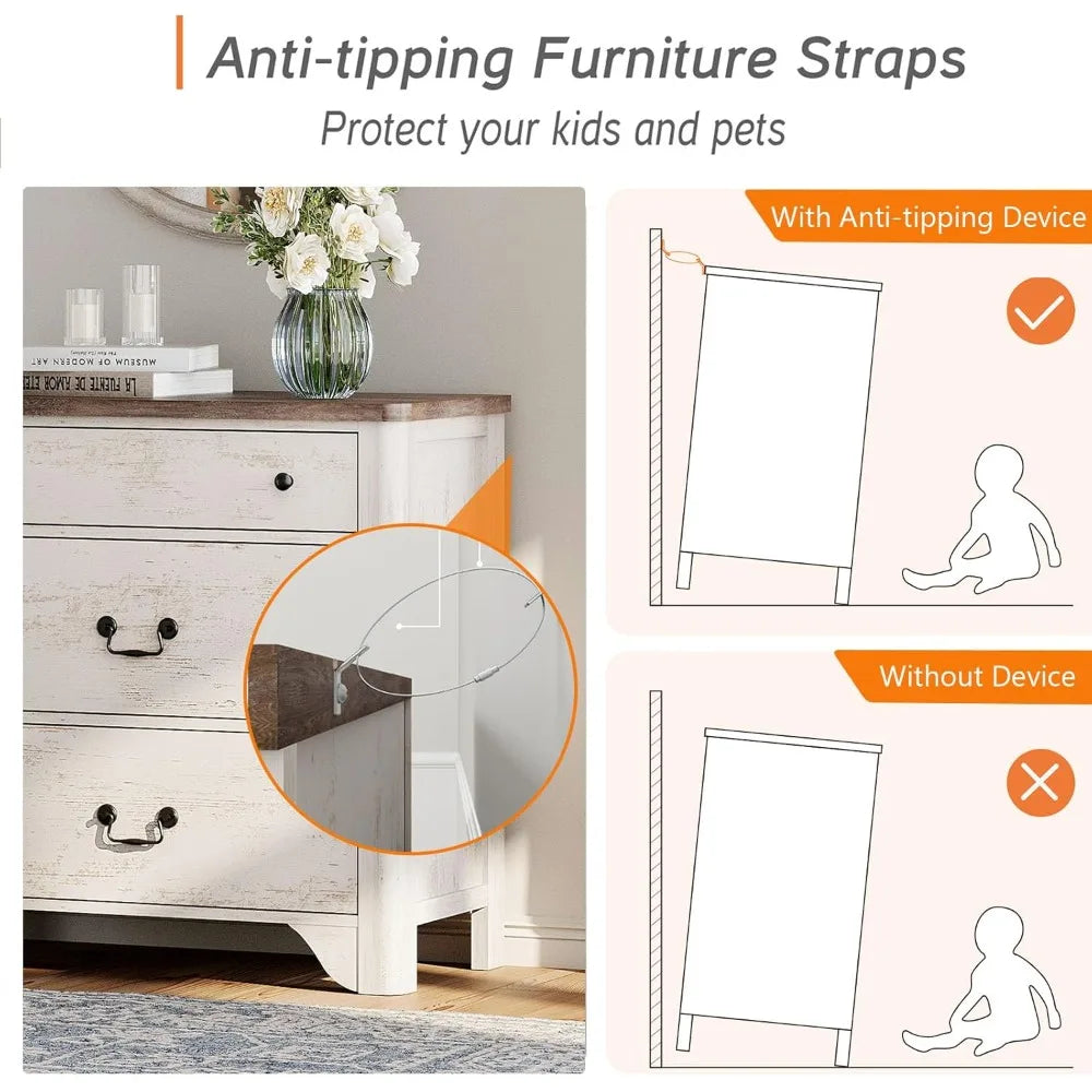 31.5" Wide End Tables Set of 2 Nightstand Large Storage Farmhouse Style