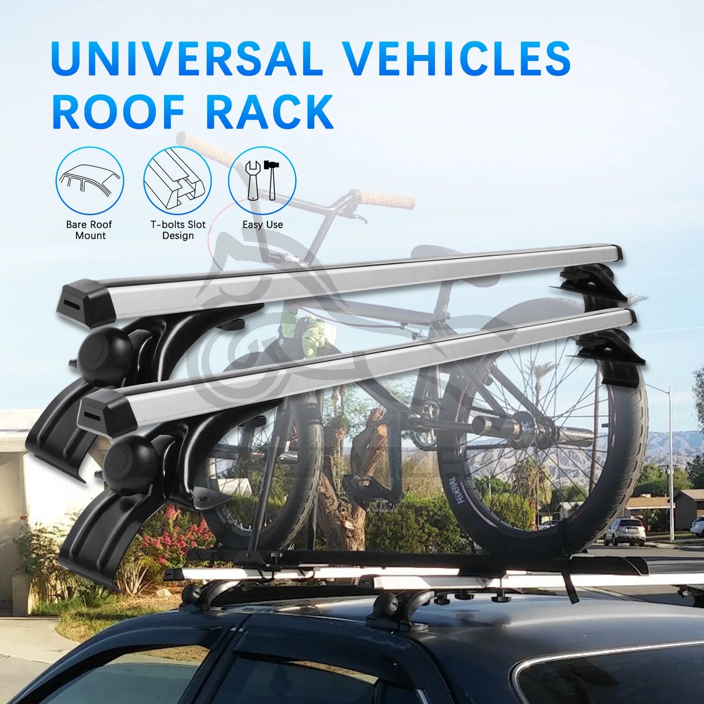 2Pcs Aluminum Roof Rack Cross Bars Carrier for Volkswagen Passat Jetta MK6