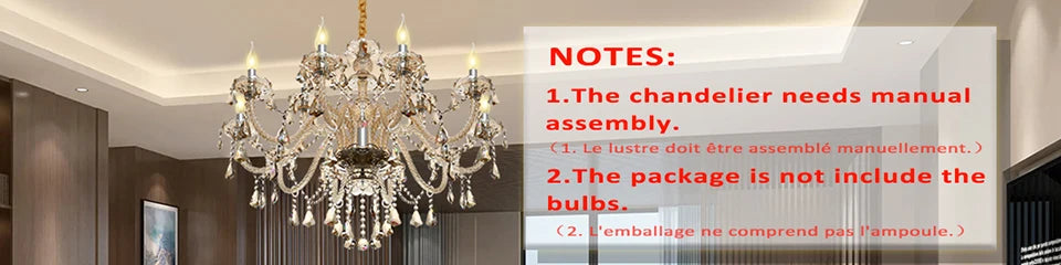 15 Arms Crystal Chandelier Pendant Light Modern K9 for Living Room