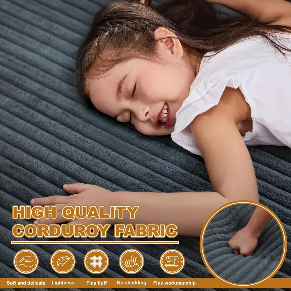 Ljustra 4-in-1 Sofa Bed Boneless Couch Oversized Corduroy Sleeper Sofa