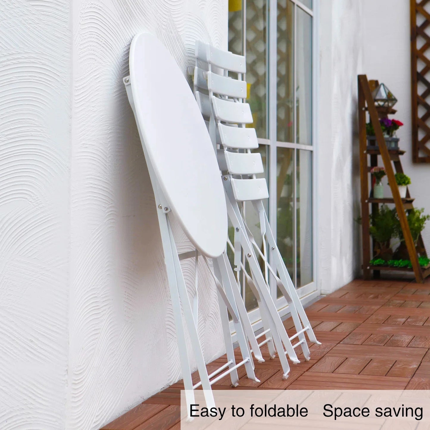 Ljustra Patio Bistro Set Outdoor Folding Garden Furniture 3-Piece