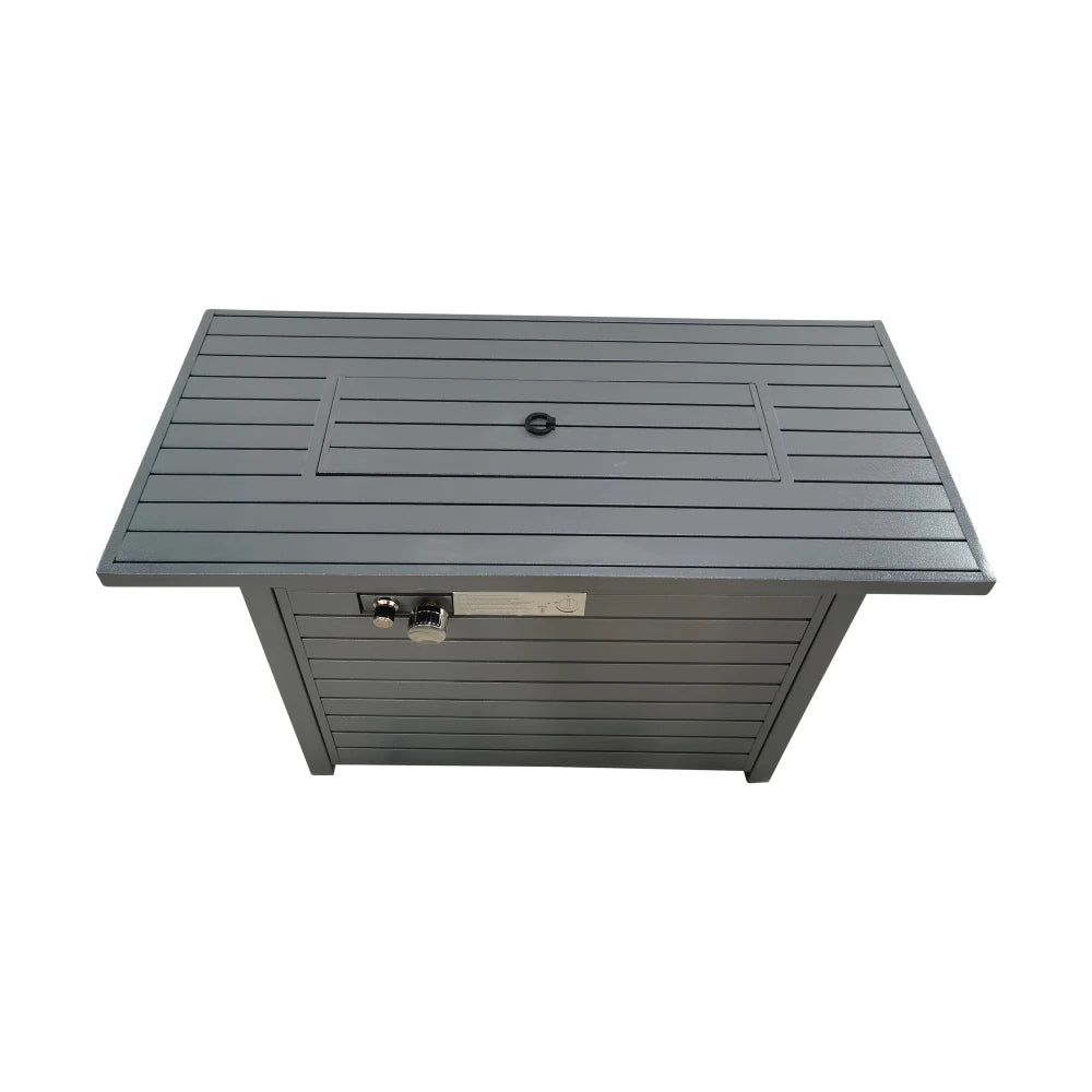 42'' Steel Propane Outdoor Fire Pit Table with Lid for Backyard Patio
