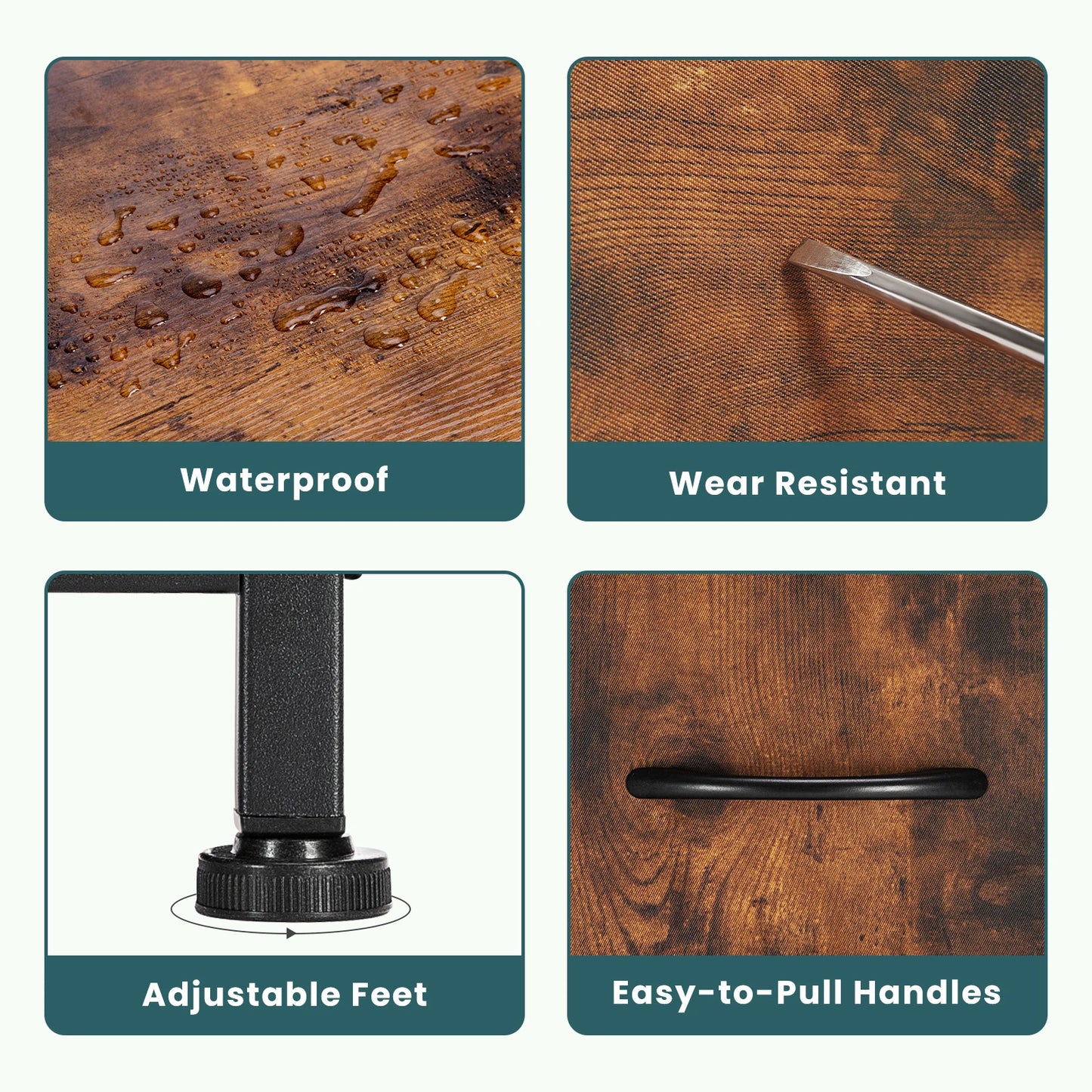 Ljustra Modern Fireplace TV Stand Dresser with 5 Fabric Drawers