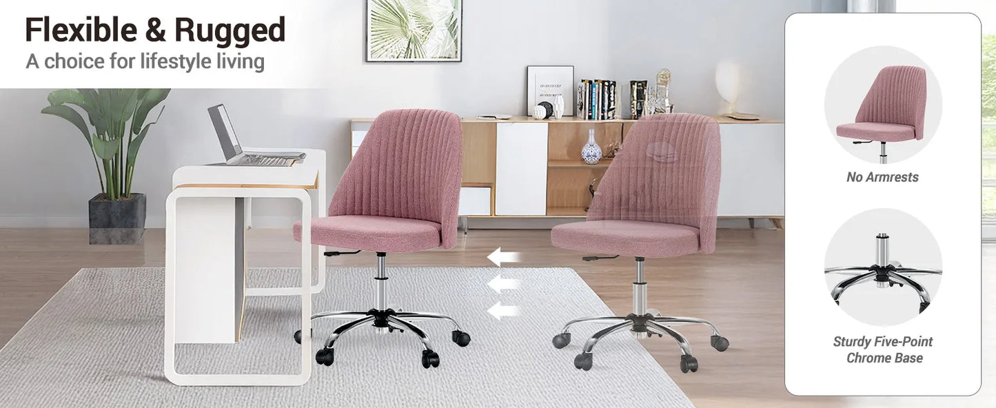 Ljustra Simple Deluxe Armless Office Desk Chair Modern Swivel Chair