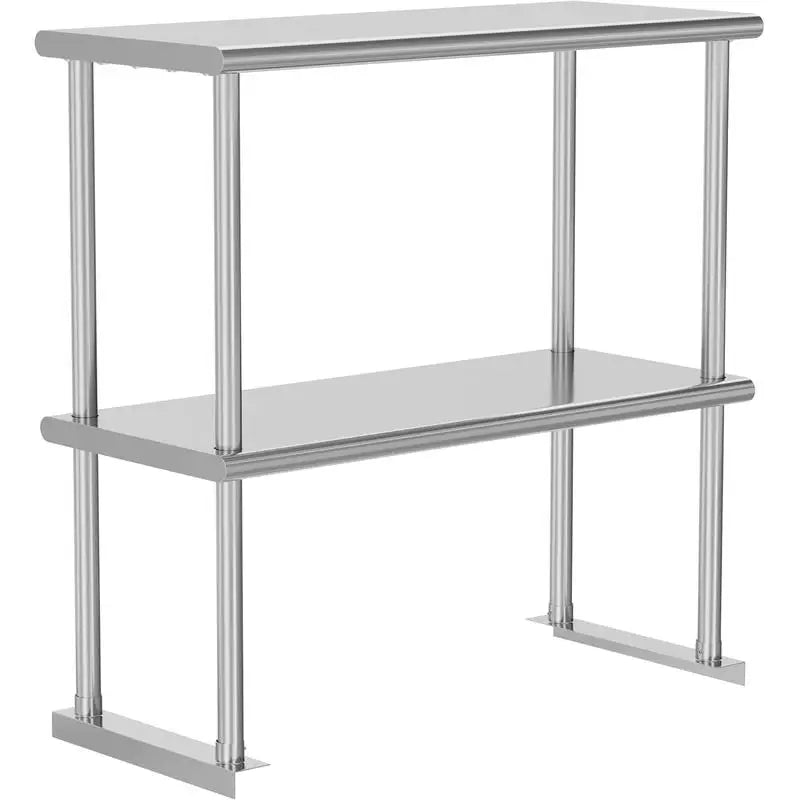 2-Tier Stainless Steel Double Overshelf 12x36 Inch 330lb Kitchen Shelf