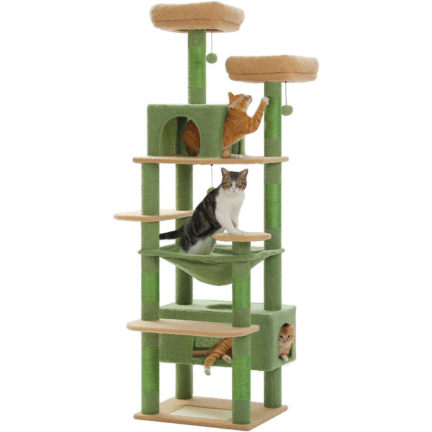Multi-Level Cat Tree Tower Scratching Posts Hammock Condo Indoor Cats