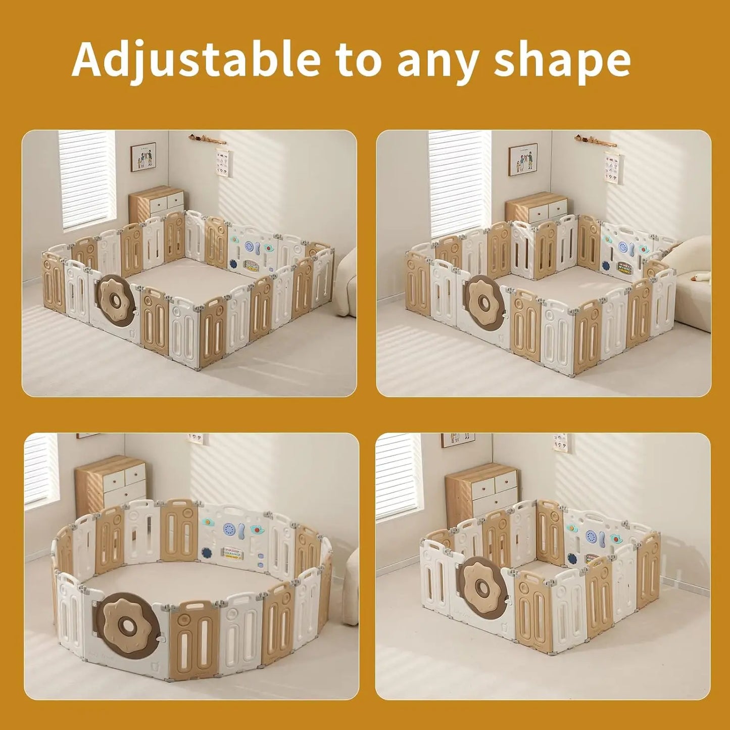 Foldable Playpen for Babies Toddlers Portable Safety Gate 14 18 22 Panels