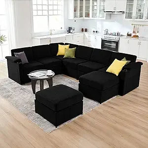 Modular Sectional Sofa U Shaped Couch Velvet Sleeper Sofa Living Room
