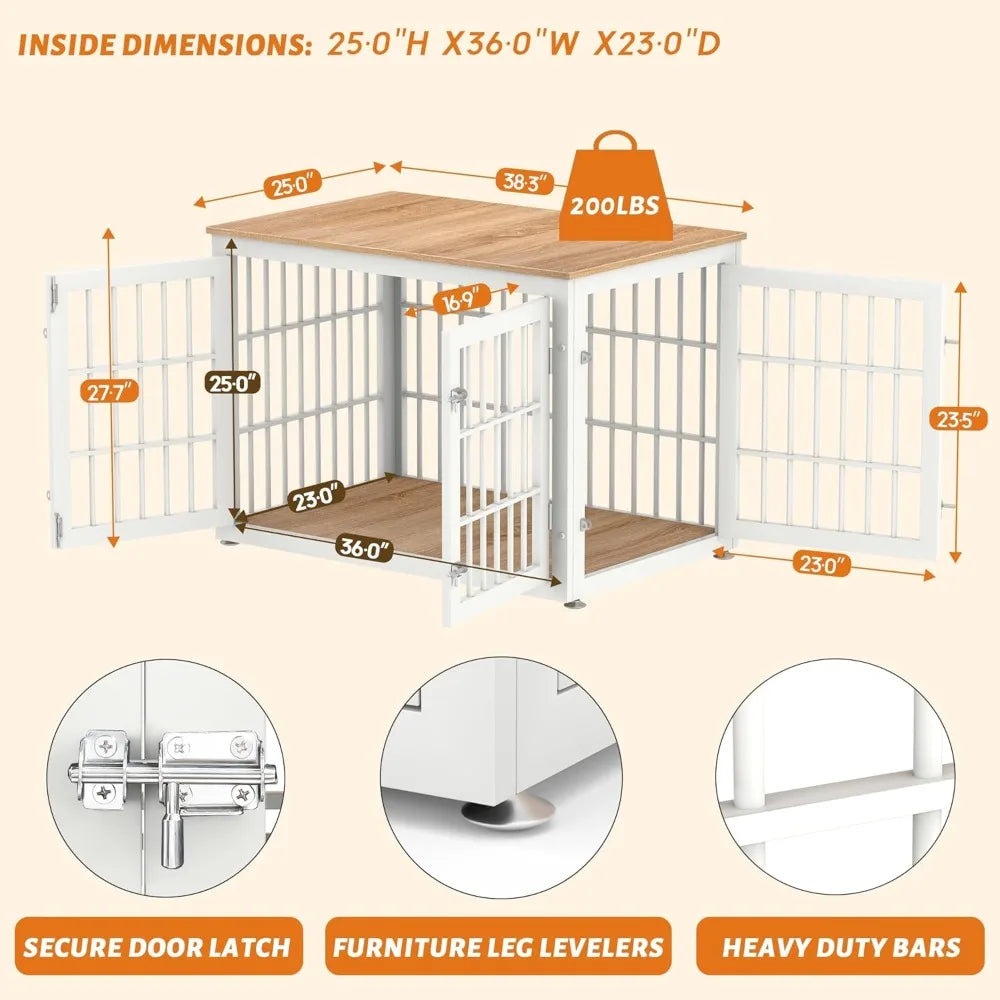 Heavy Duty Dog Crate Furniture for Large Medium Dogs Indoor End Table
