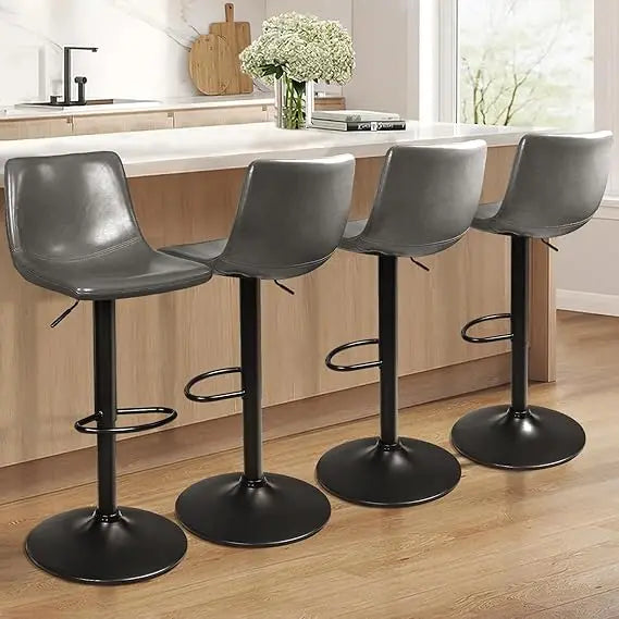 Adjustable Swivel Bar Stools Set of 4 Kitchen Counter Height Stools