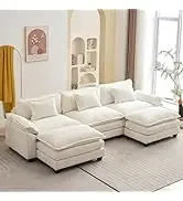 Ljustra Comfy Cloud Sectional Sofa with Pillows for Living Room