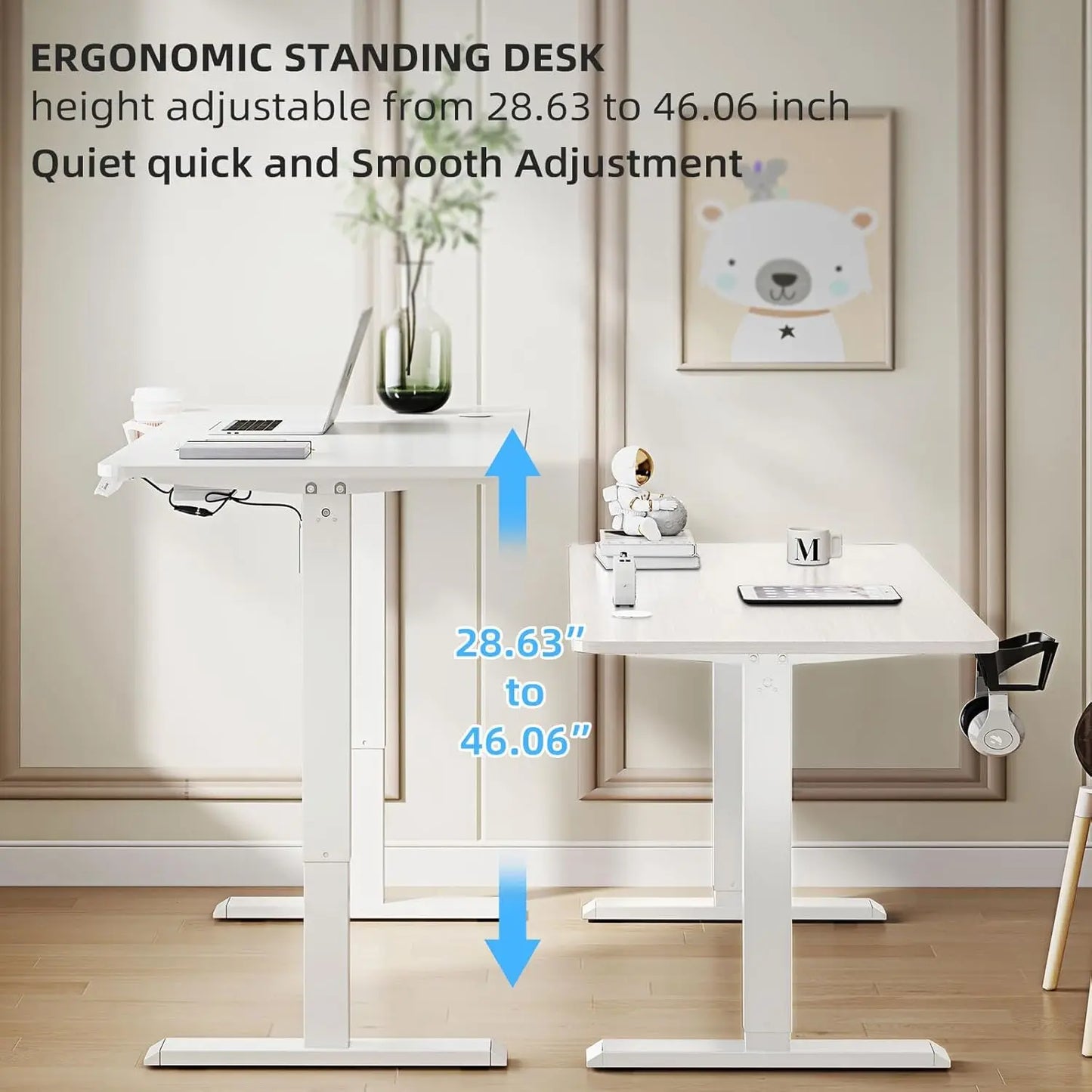 Ljustra Adjustable Electric Standing Desk Sit Stand Home Office Workstation