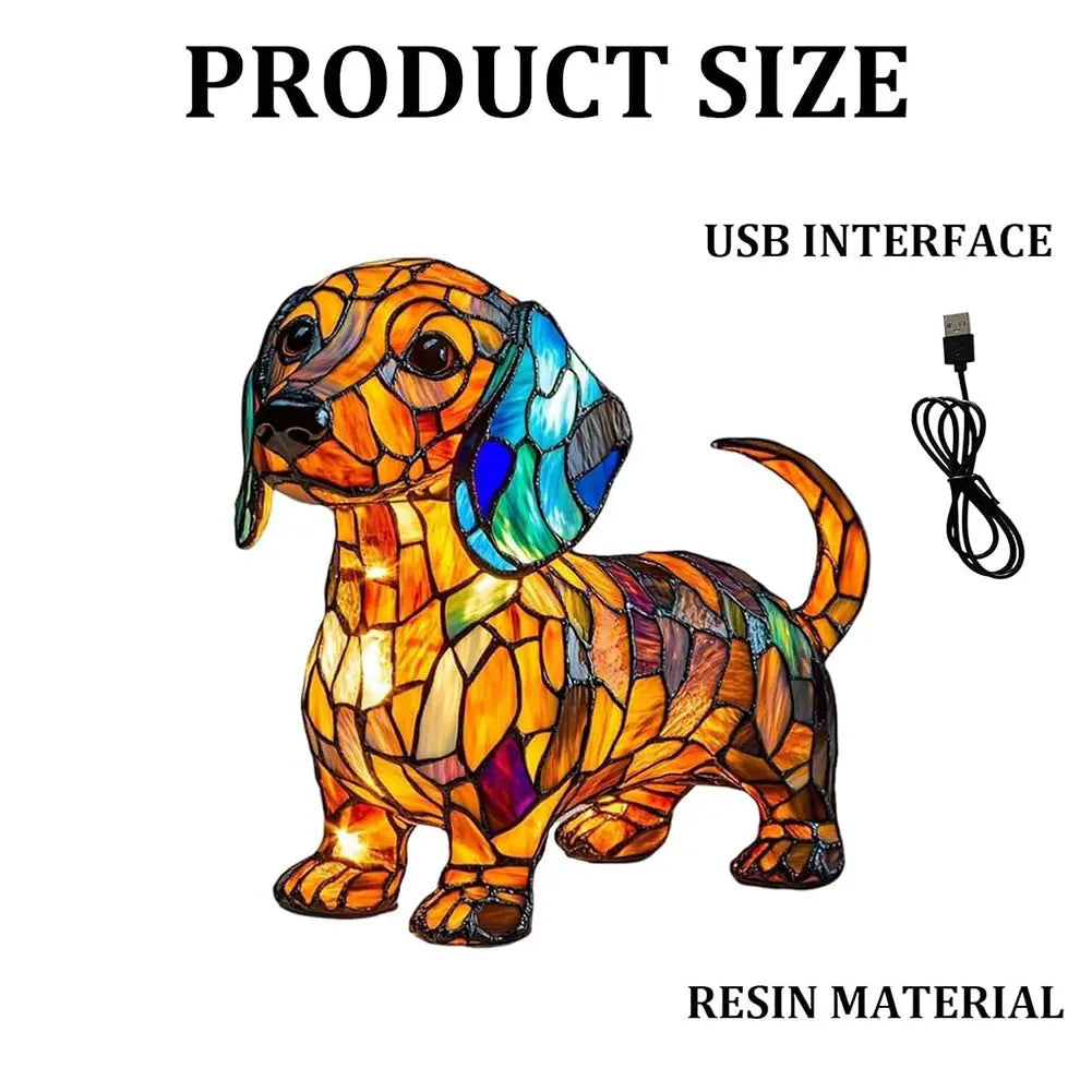 Resin Dog Series Night Light Cute Pet Dog Themed LED Table Lamp