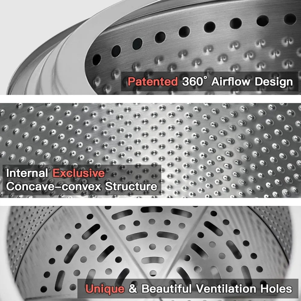 19 Inch Smokeless Fire Pit Portable Stainless Steel Outdoor Bonfire