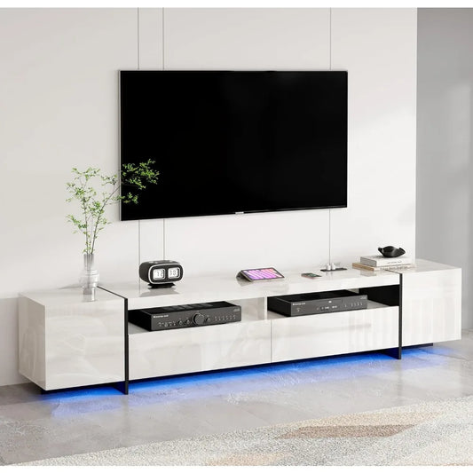 Ljustra 94.5" Modern TV Stand for Up to 100" TV with LED Lights