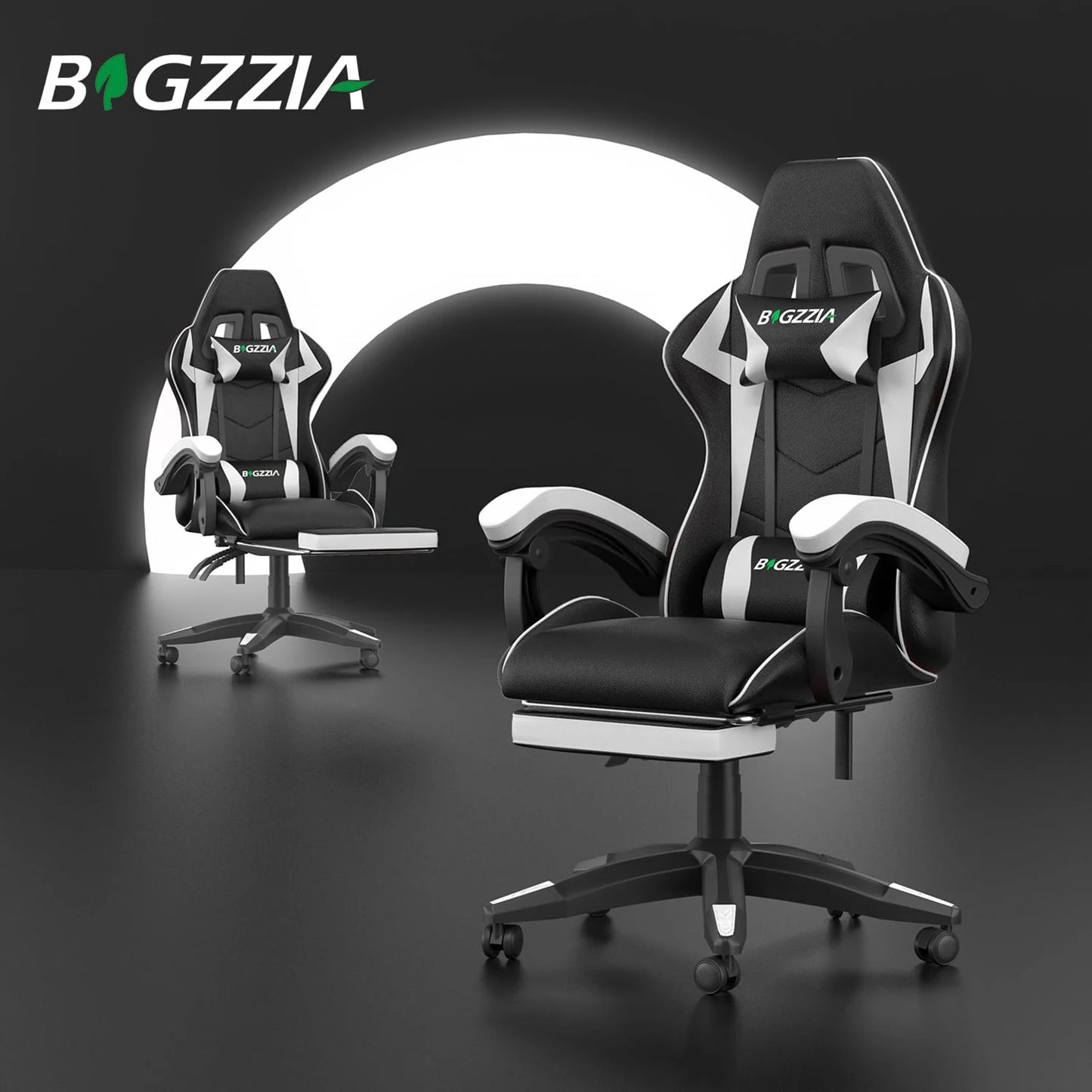 Gaming Chair with Footrest Ergonomic Adjustable Lumbar Support Chair