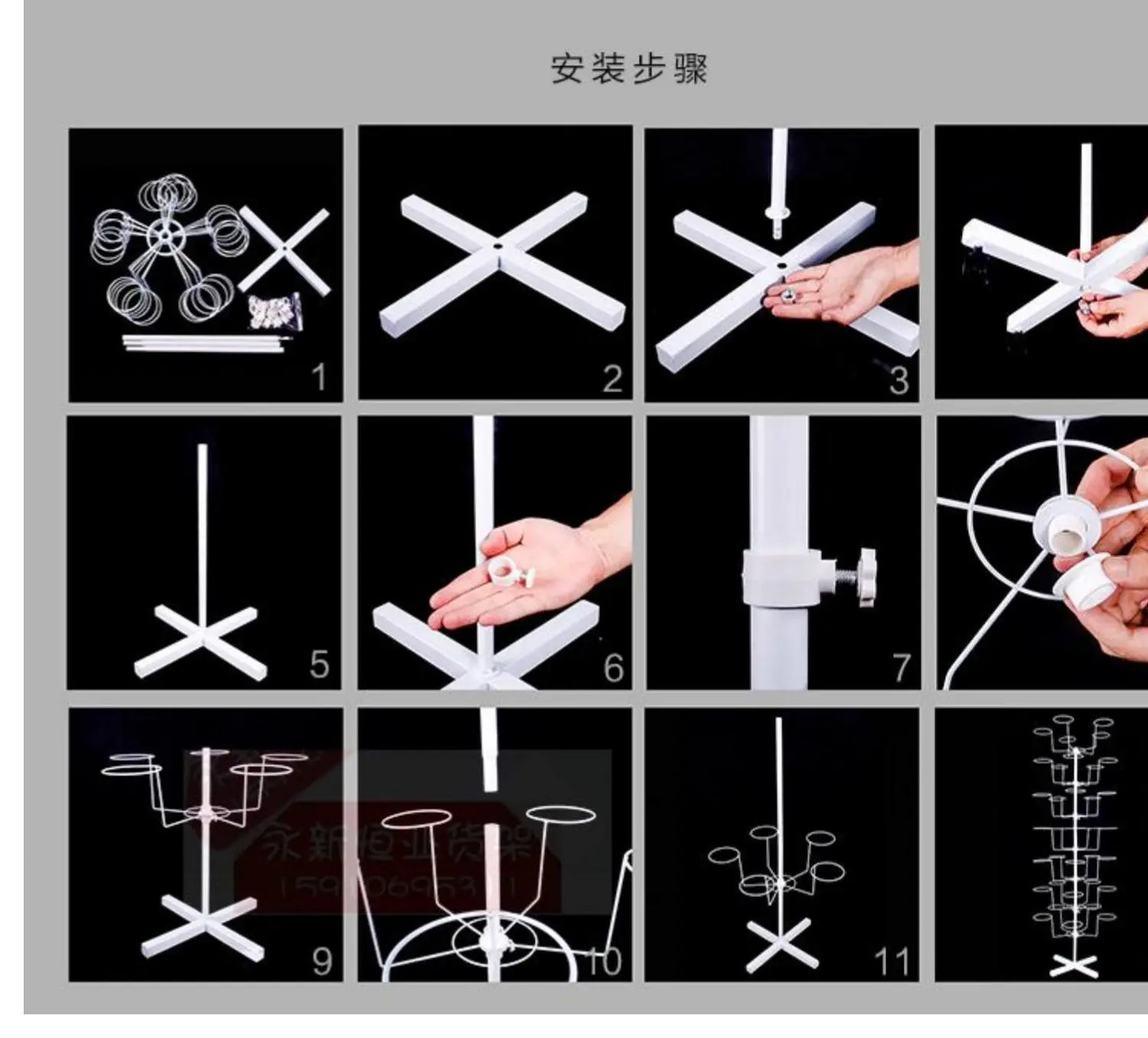 7-Tier Rotating Hat Rack with 35 Rests Durable Iron Easy Assembly