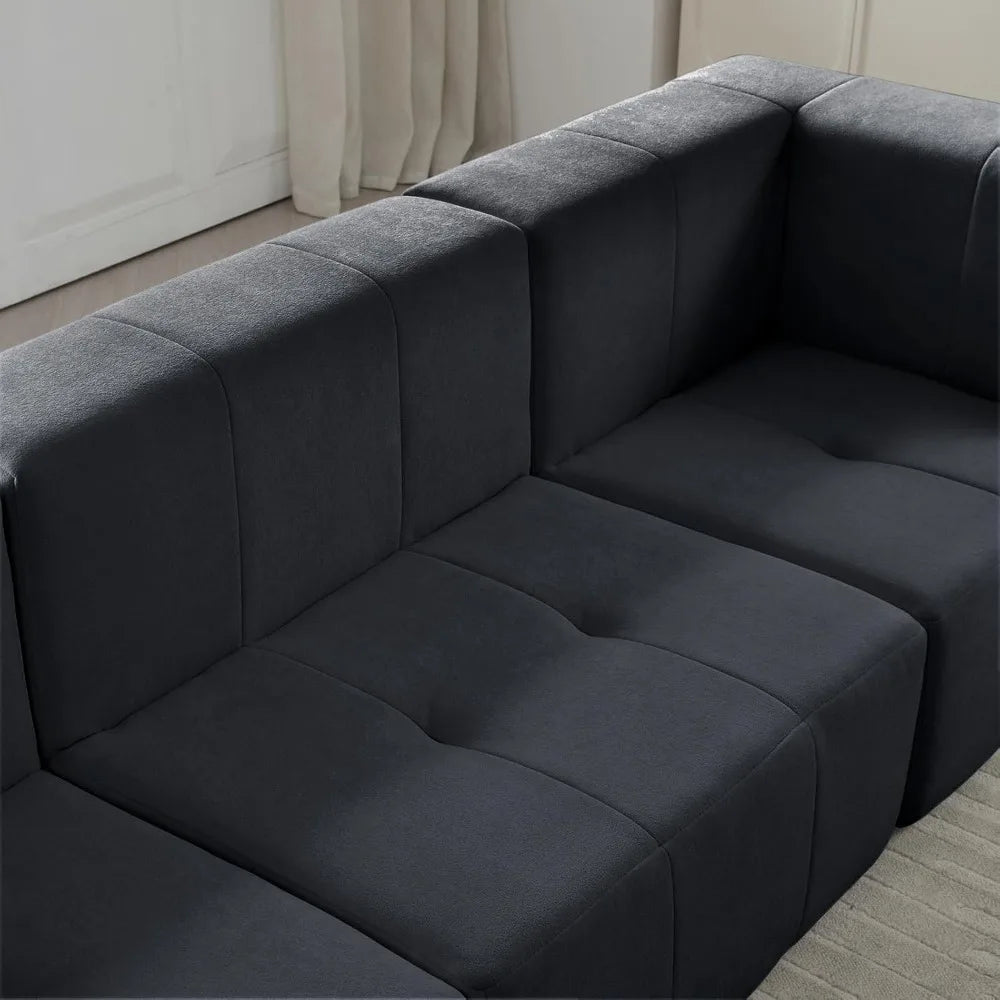Modular Sectional Sofa Couch Compressed Foam 3-Seat Modern Living Room