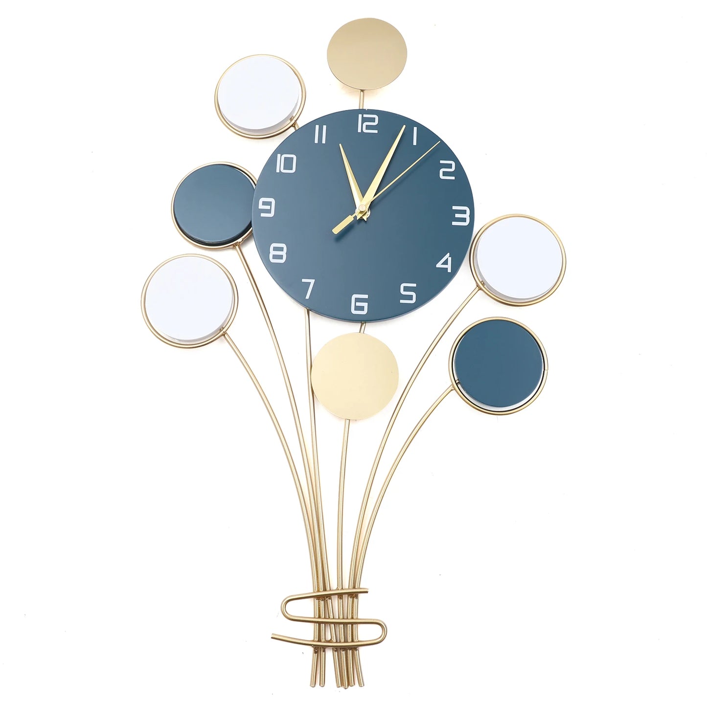 Large Silent Wall Clock Hot Air Balloon Decor Easy Install Modern Design