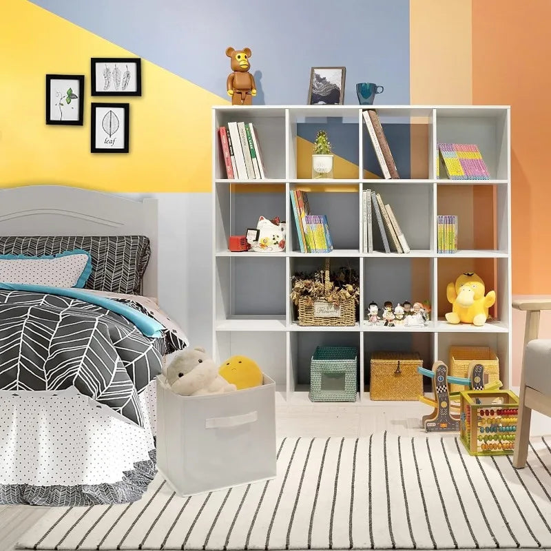Ljustra 16 Cube Organizer Toy Storage Shelf Bookcase for Home and Office