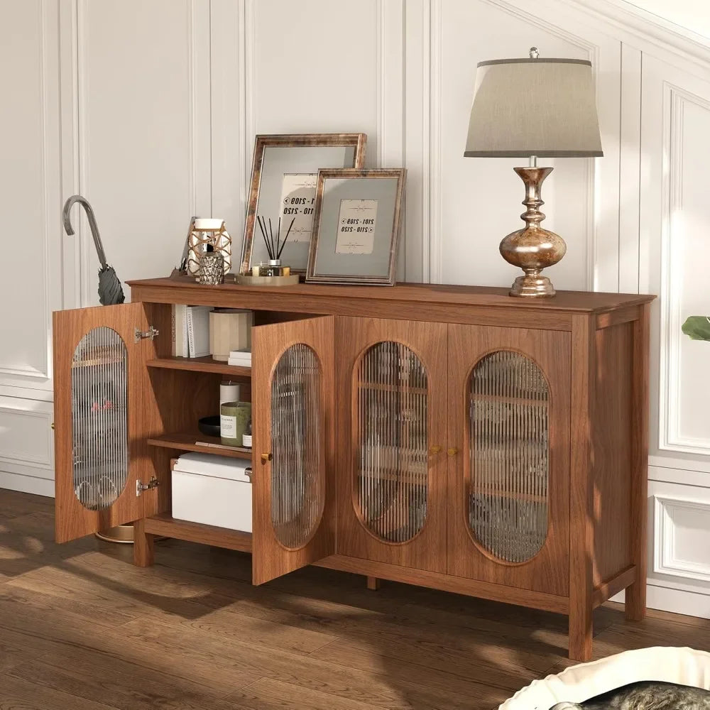 Ljustra Sideboard with Acrylic Doors Coffee Bar Cabinet for Living Room