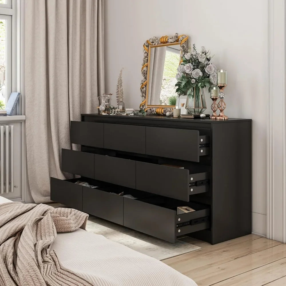 Ljustra Dresser Bedroom 9 Deep Drawers Modern Chest Freestanding Storage
