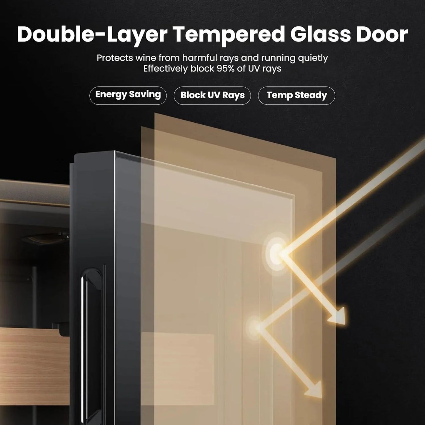 Ljustra 24 Inch Built-In Wine Cooler 47 Bottle Dual Zone Fridge