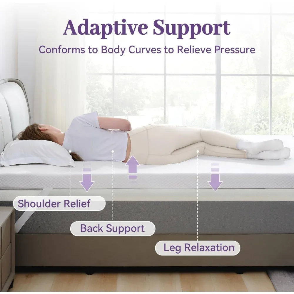 Ljustra 2 Inch Gel Memory Foam Mattress Topper Twin Size Ventilated Pad