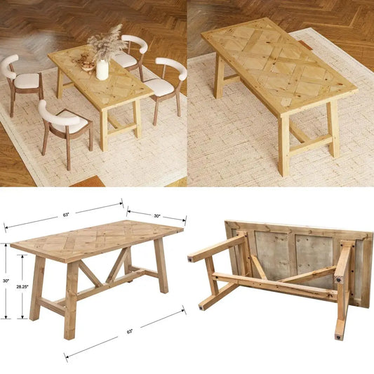 Modern 6-Drawer Wooden Dresser Bedroom Storage 54 Inch Wide