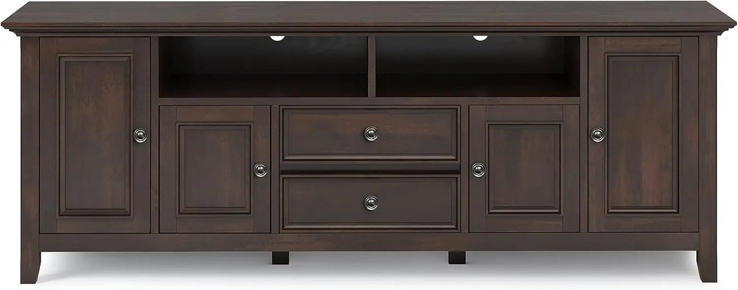 Amherst Solid Wood 72 Inch Transitional TV Media Stand for TVs up to 80 Inch