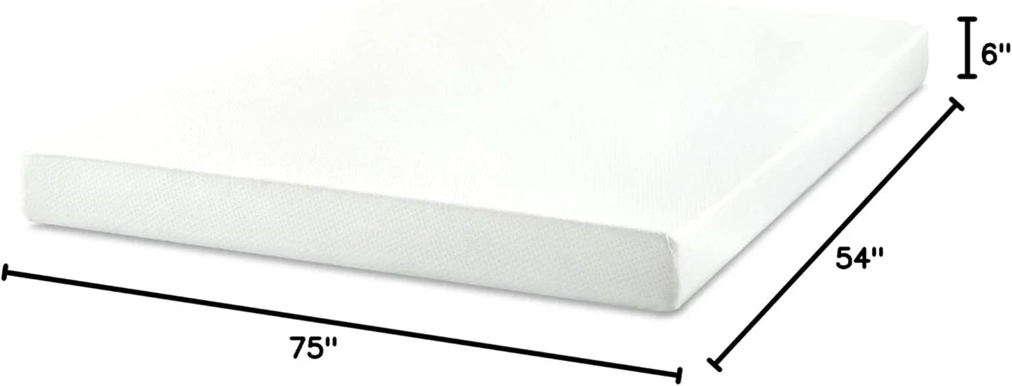 Ljustra 6 Inch Green Tea Memory Foam Mattress Full Fiberglass Free Medium Firm