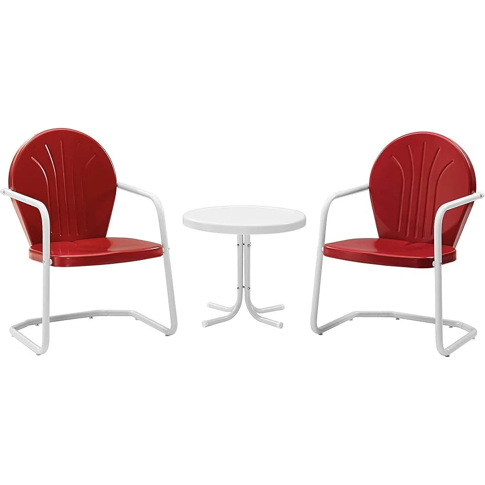 Griffith 3-Piece Metal Bistro Set Outdoor Patio Furniture Retro Design