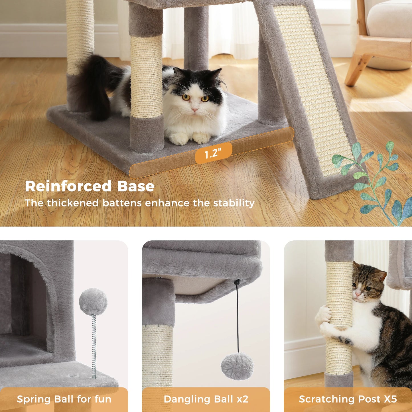 Luxury Cat Climbing Frame Multi-Layer Scratching Post Playground