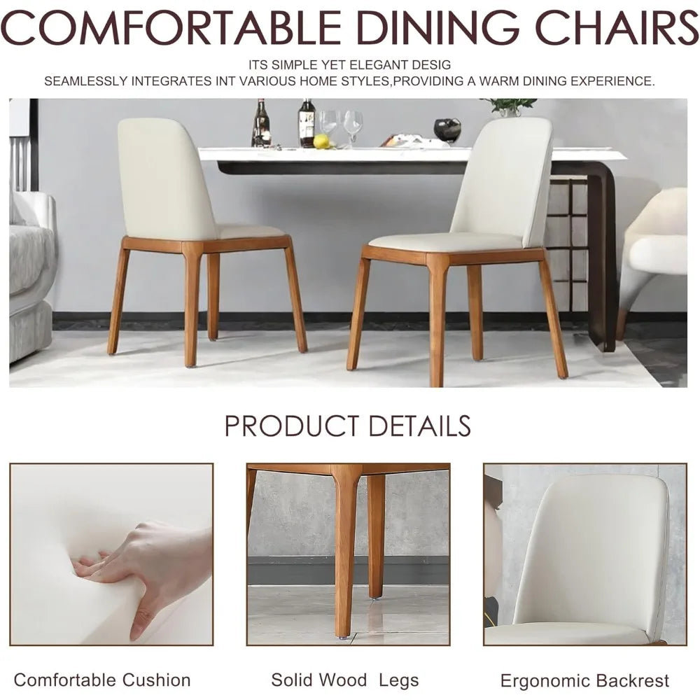 Modern Dining Chairs Set of 2 Upholstered Leisure Chairs Wood Legs