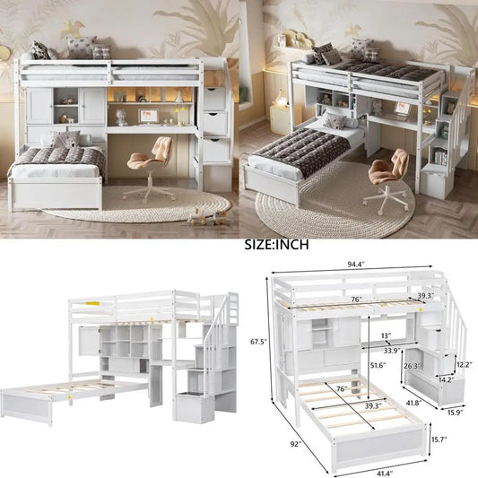 Indoor Oversized Corduroy Chaise Lounge with Movable Ottoman