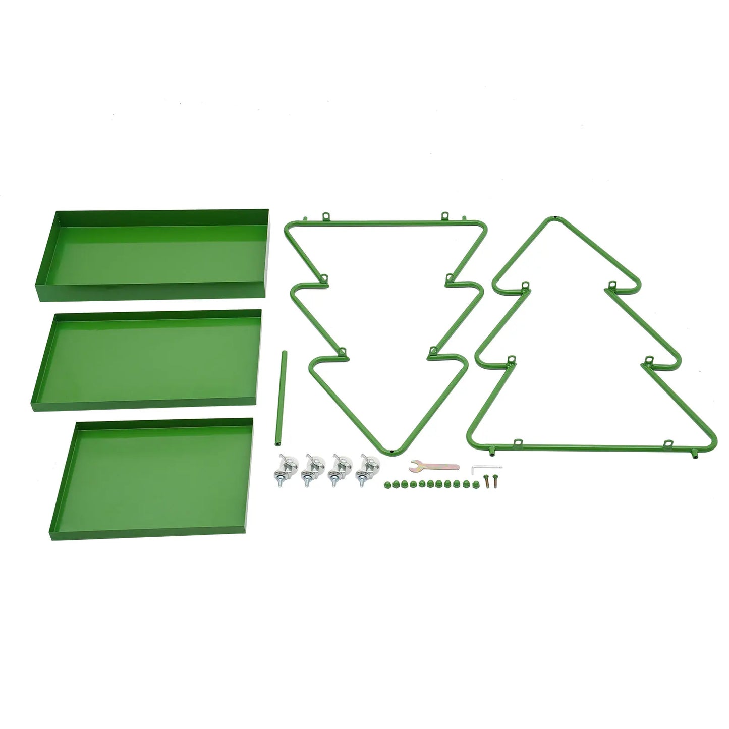 Christmas Tree Side Table Movable Iron Cart Sofa Cabinet with Wheels