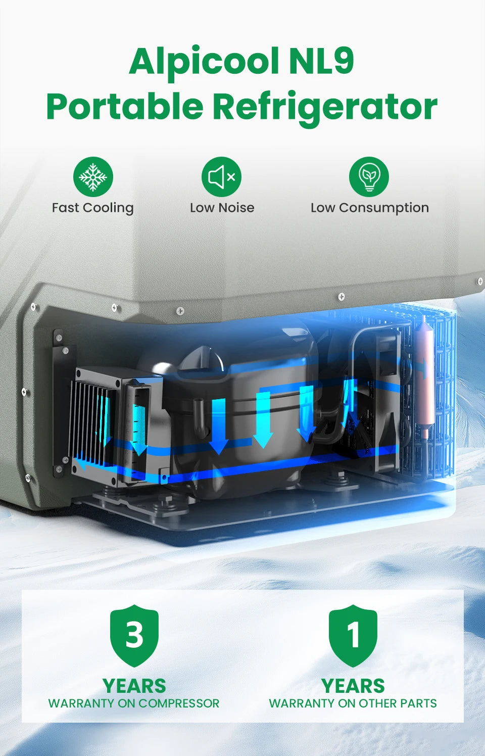 Ljustra 9L Portable Refrigerator 12V 24V Mini Freezer for Camping Outdoor