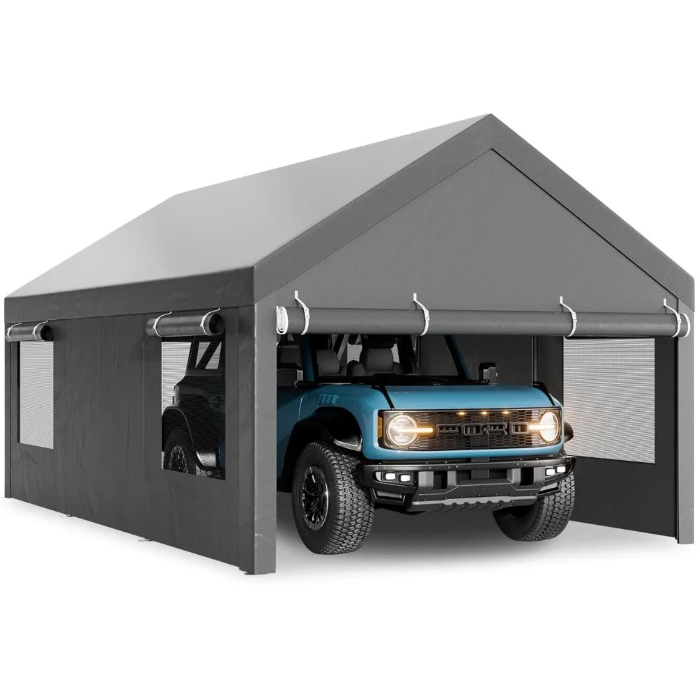 Heavy Duty 12x20 ft Carport Canopy Portable Garage with Removable Walls