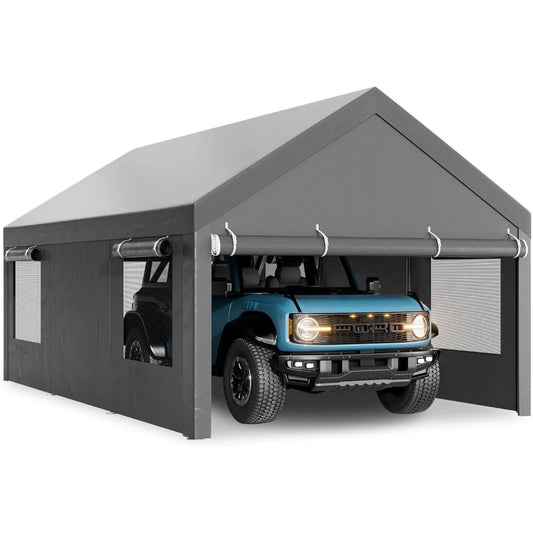 Heavy Duty 12x20 ft Carport Canopy Portable Garage with Removable Walls