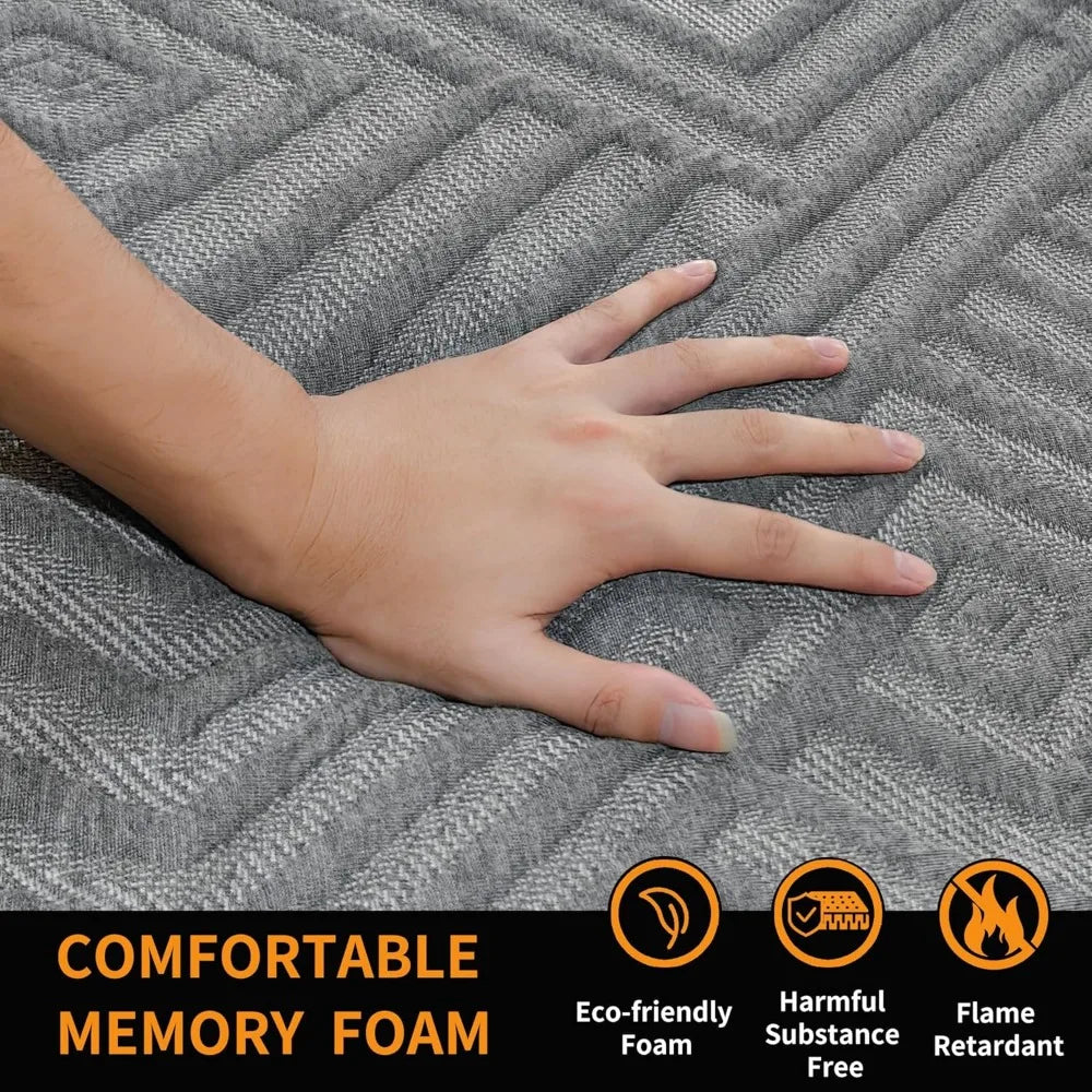 14 Inch King Gel Memory Foam Mattress Pressure Relief Back Pain Relief