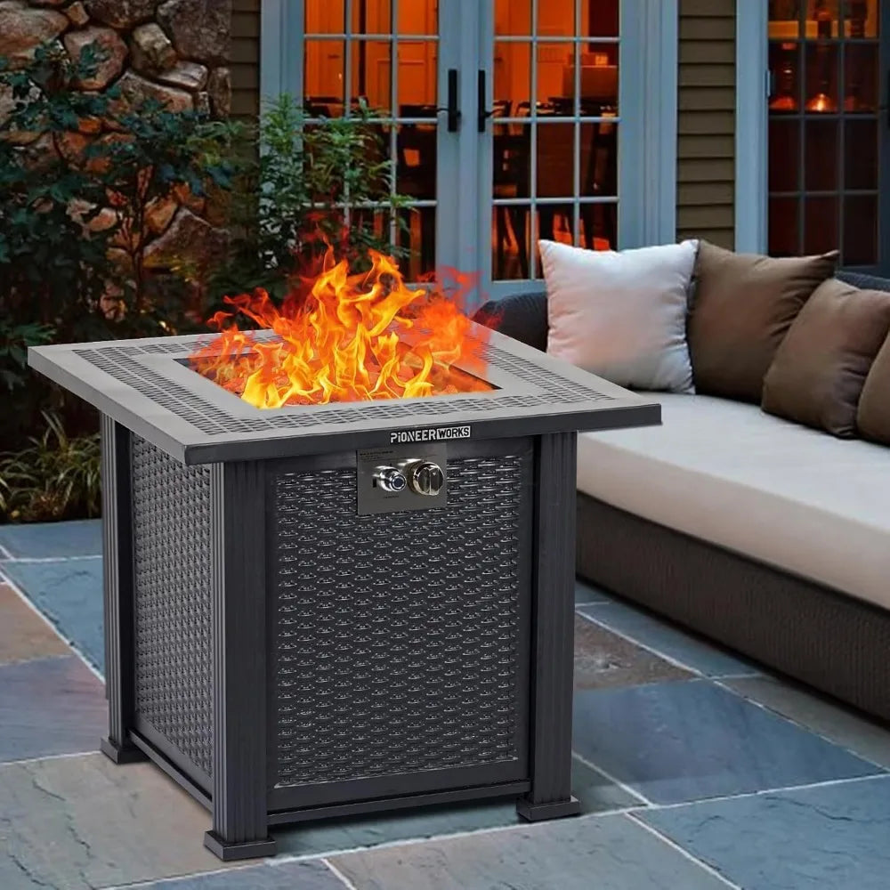 28 Inch Propane Fire Pit Table 50000 BTU Outdoor Gas Fire Pit
