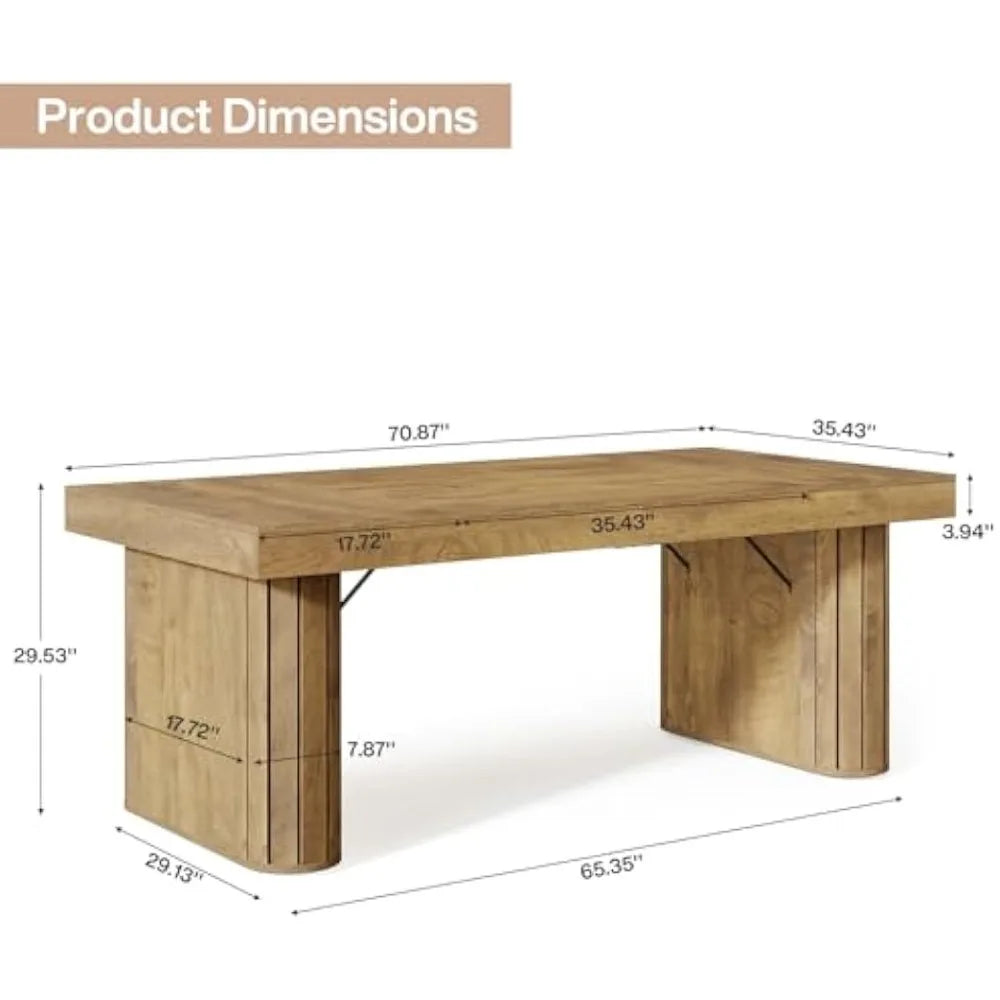 70.9" Executive Desk Farmhouse Computer Office Workstation Large