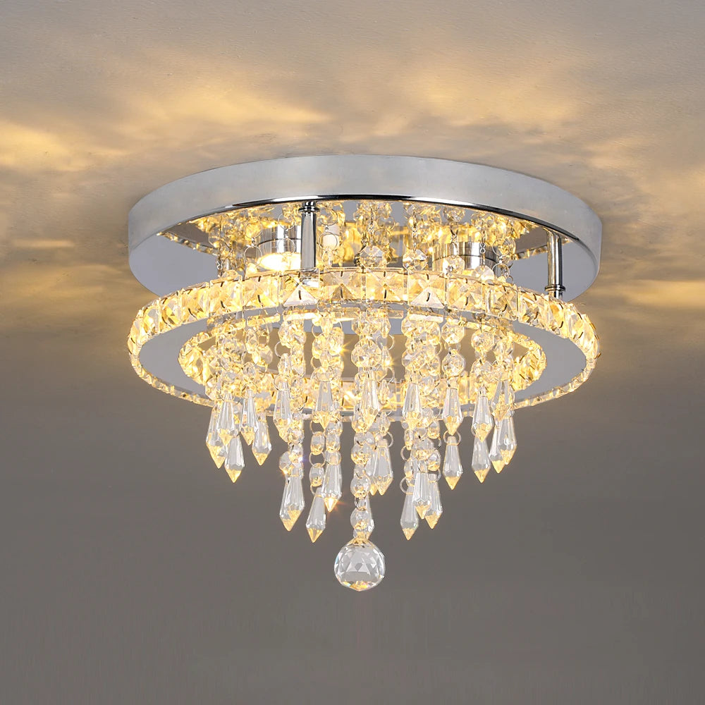 Raindrop LED Crystal Pendant Light Modern Chandelier Ceiling Lamp