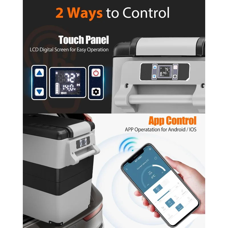 Ljustra Portable 12V Car Fridge 55L Electric Cooler for RV Van Camper