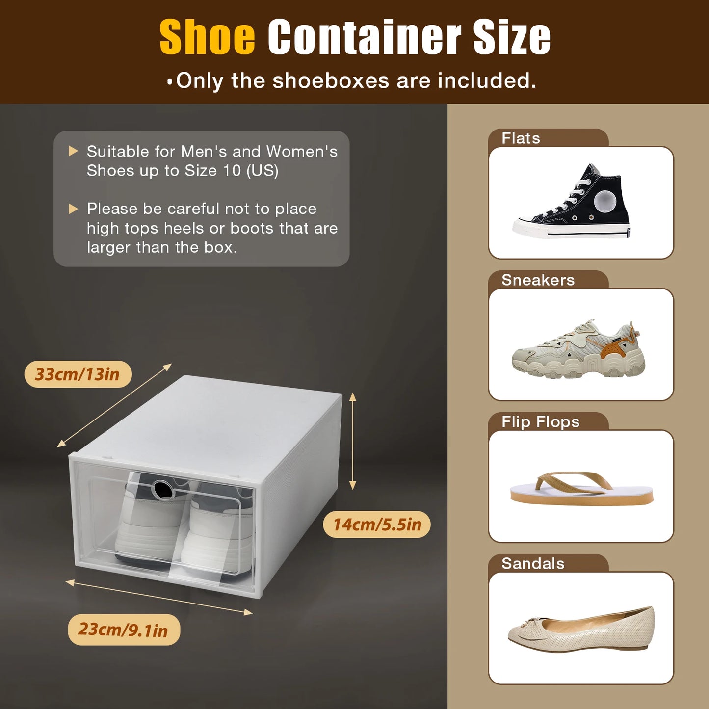 24 Pcs Stackable Transparent Shoe Box Dustproof Storage Organizer