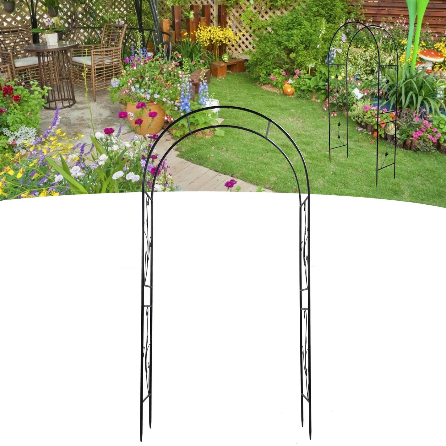 Garden Arch Outdoor Climbing Frame Support Rack Backyard Decoration