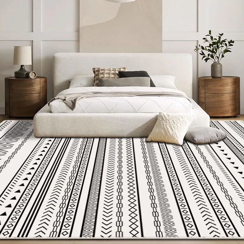 Grey Imitation Cashmere Area Rug 6x9 Feet Soft Non-Slip Washable Carpet