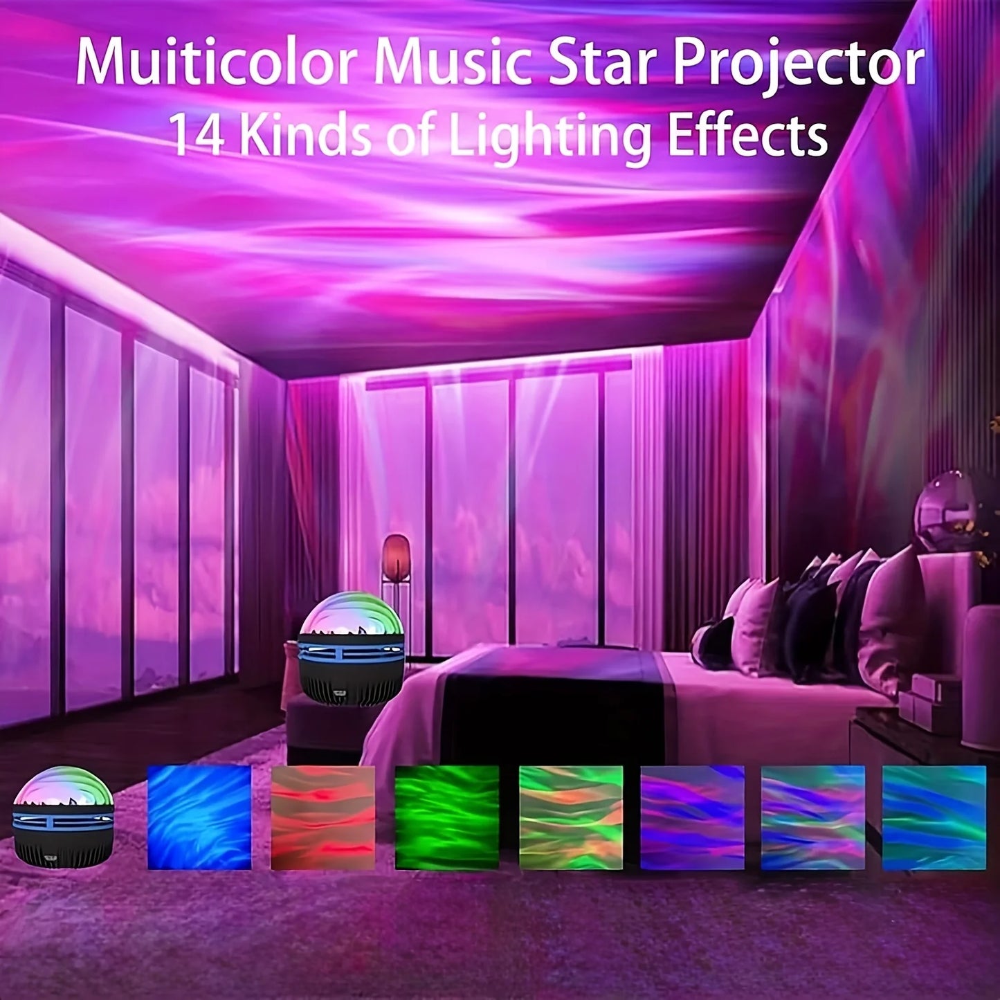 Aurora Borealis Star Projector Night Light with Remote Control LED