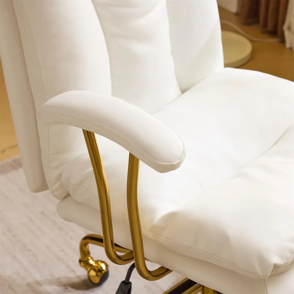 Comfortable Home Office Desk Chair with Wheels and Removable Armrests