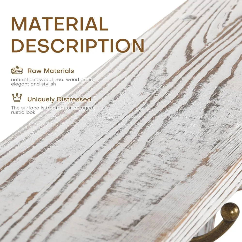 Rustic Wood Coat Rack Wall Mount with Shelf for Entryway Storage